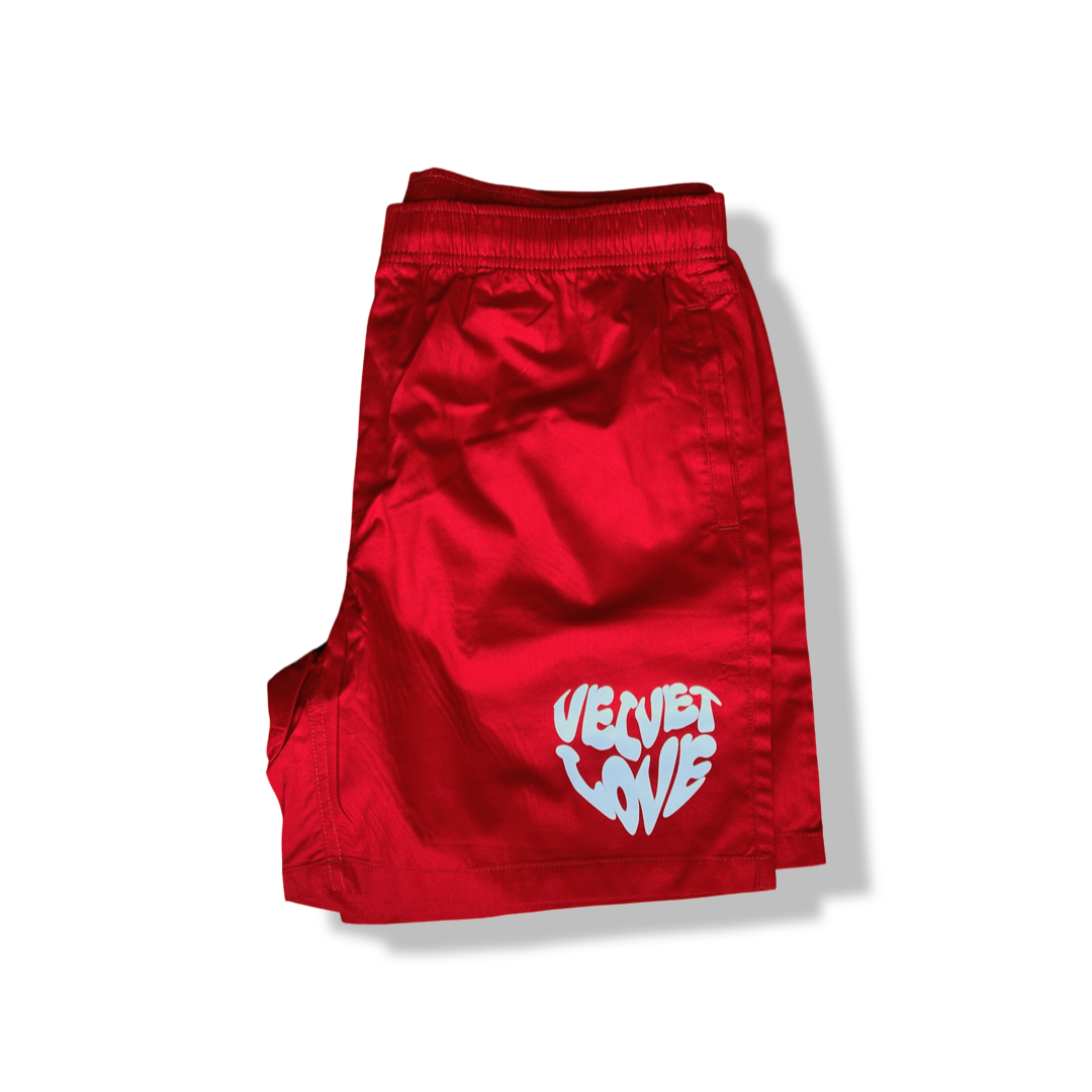 Crimson Red Velvet Love shorts